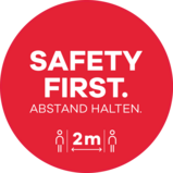 Bodenaufkleber Safety First (414 x 414 mm)